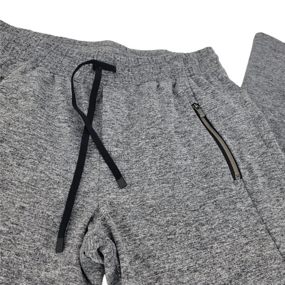 Athleta Women's Stretch Tapered-Leg Fleece Pants Size M Gray Zipper Pockets - Picture 4 of 6